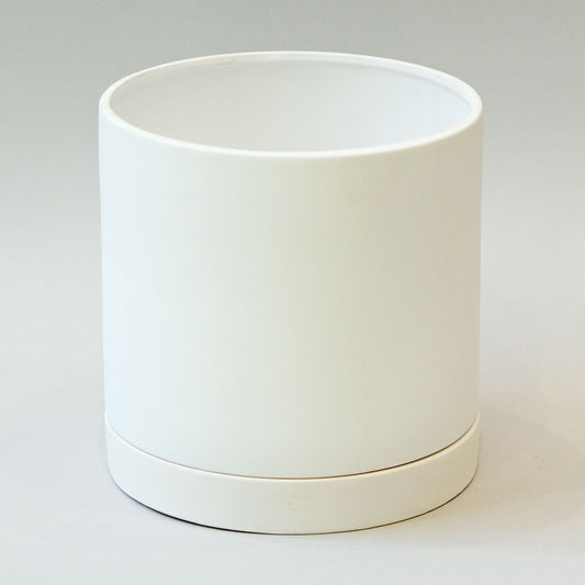 4.5" Ceramic Pot with saucer (White)